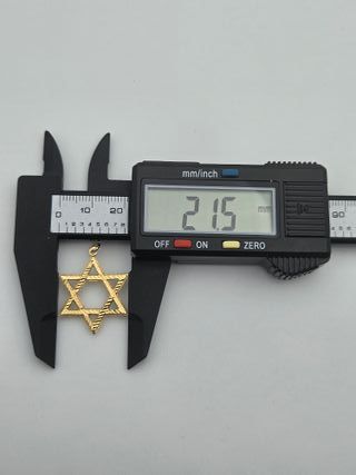 Colgante de Oro 18K, Estrella de David, 1,4gr, 3cm