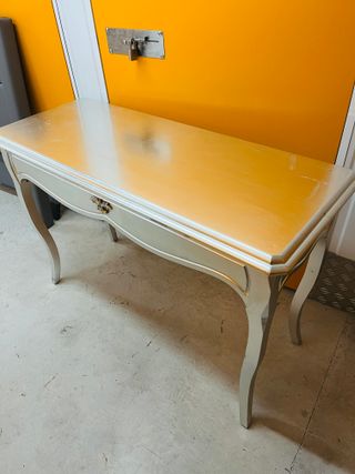 Mesa de madera plateada mesa de salon comedor