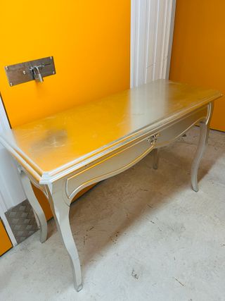 Mesa de madera plateada mesa de salon comedor