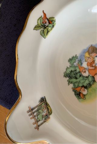 Scaldapappa vintage in porcellana boema metà ‘900