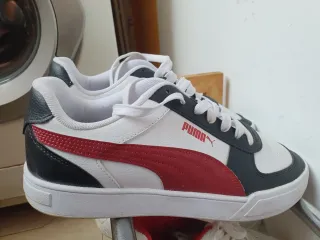 Zapatillas Puma Caven Block Jr Blancas Rojas