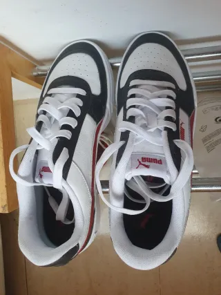 Zapatillas Puma Caven Block Jr Blancas Rojas