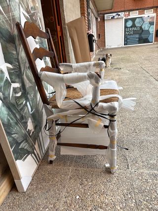 Silla provenzal madera y ratán