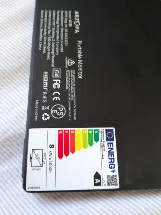 Pantalla Portátil Arzopa 17 FHD Negra y soporte