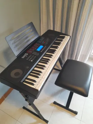Teclado Rockjam RJ761 con soporte y banqueta