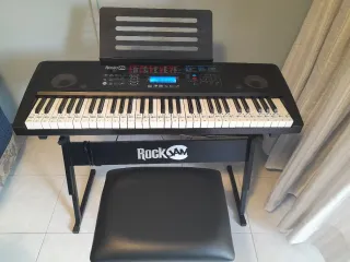 Teclado Rockjam RJ761 con soporte y banqueta