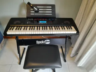 Teclado Rockjam RJ761 con soporte y banqueta