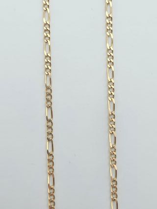 Cadena de Oro 18K, Fígaro 3x1 Maciza, 8,06gr, 60cm