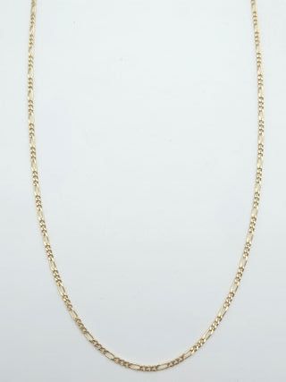 Cadena de Oro 18K, Fígaro 3x1 Maciza, 8,06gr, 60cm