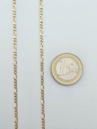 Cadena de Oro 18K, Fígaro 3x1 Maciza, 8,06gr, 60cm