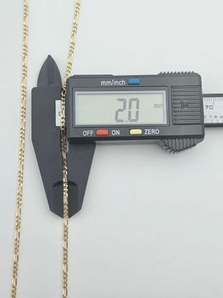 Cadena de Oro 18K, Fígaro 3x1 Maciza, 8,06gr, 60cm