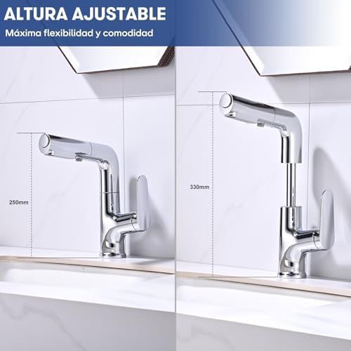 Rubinetto Lavabo 360° con Doccia e 3 Modalità di Getto