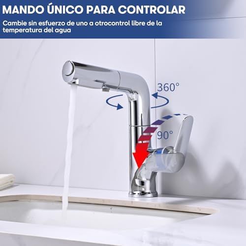 Rubinetto Lavabo 360° con Doccia e 3 Modalità di Getto