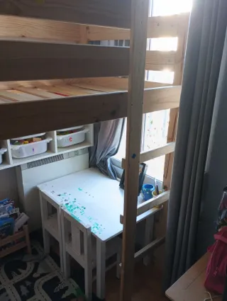 Litera de madera natural