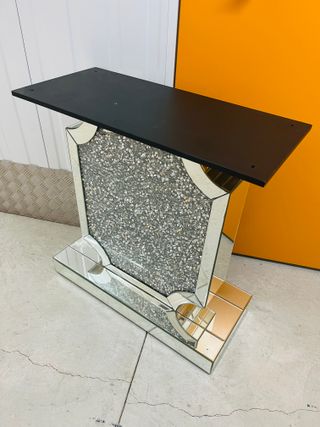 Mesita auxiliar negra mesa de madera mesa entrada