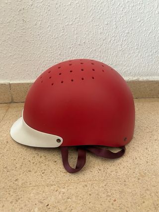 Casco equitación rosa y blanco