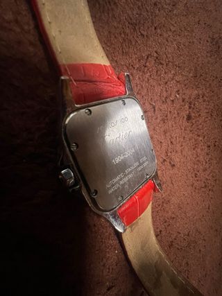 Reloj Cartier Santos Diamantes Correa Roja
