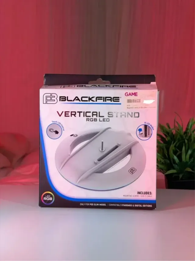 Soporte Vertical PS5 Slim RGB LED Blackfire