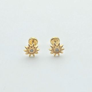 Pendientes Oro 18K Flor 0,58gr 0,7cm