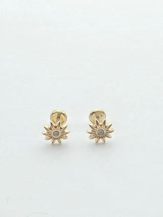Pendientes Oro 18K Flor 0,58gr 0,7cm