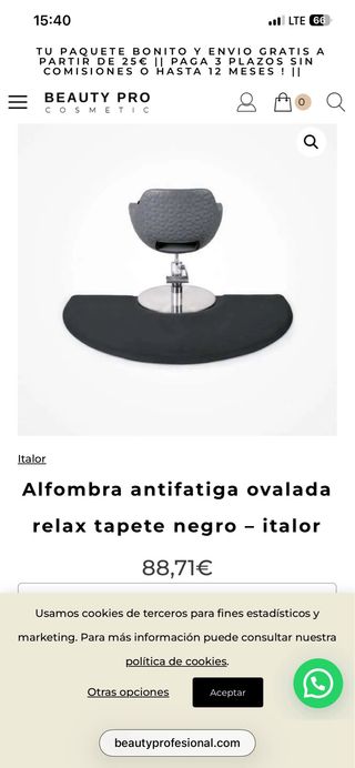 Alfombra peluquería de goma Solo tiene un dia uso