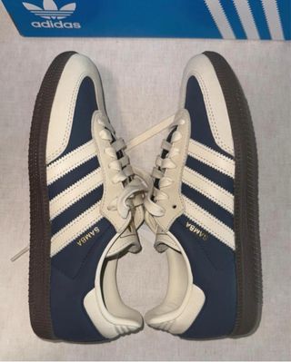 Adidas Samba Mujer Azul y Beige