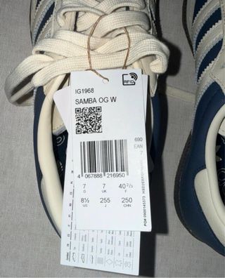 Adidas Samba Mujer Azul y Beige