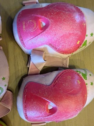 Protecciones patinaje niña rosa