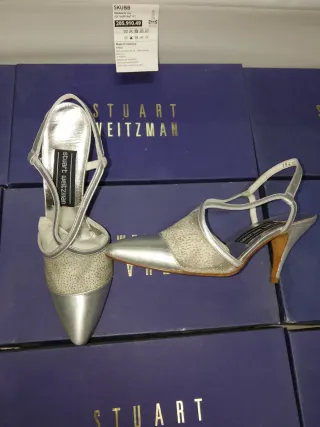 Zapatos de tacón plateados Stuart Weitzman