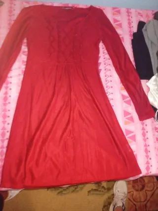 Vestido rojo manga larga