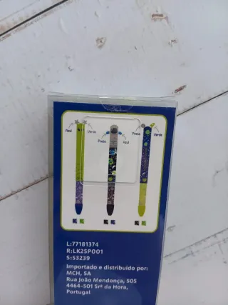 Canetas Click Clack Duplas Tema Espaço 3un