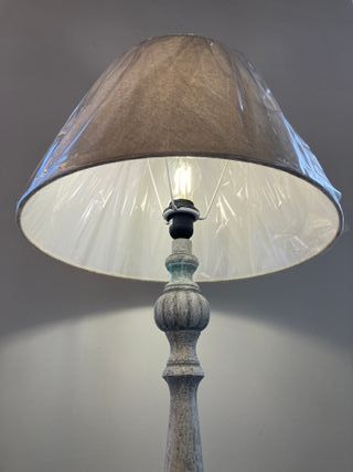 Lampada terra legno e paralume