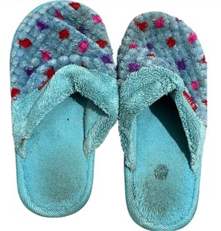 Pantofole/ciabatte celesti usate