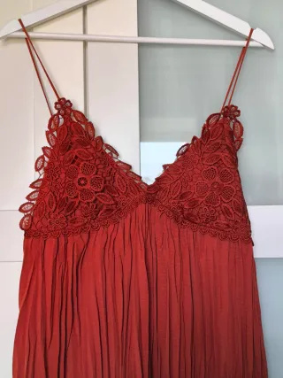 Vestido Zara Midi Encaje Talla M
