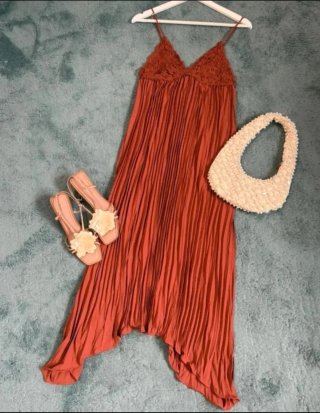 Vestido Zara Midi Encaje Talla M