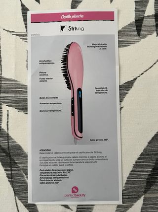 Cepillo Plancha Rosa Eléctrico