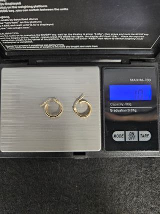 Pendientes Aros de Oro 18K, Diseño Versace, 1gr