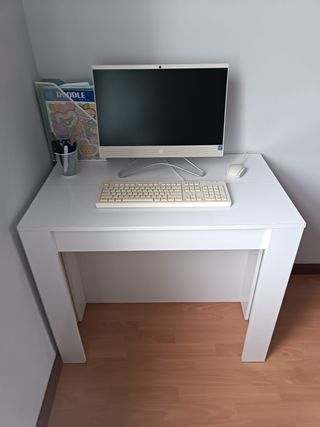 Mesa de comedor extensible blanca