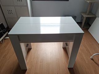 Mesa de comedor extensible blanca
