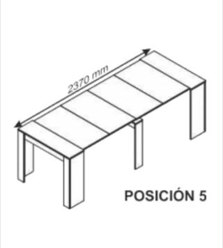 Mesa de comedor extensible blanca