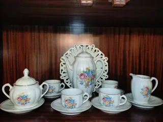 Juego de café Santa Clara porcelana floral