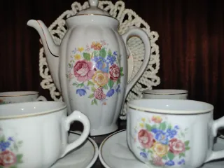 Juego de café Santa Clara porcelana floral