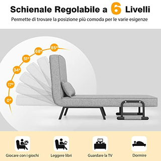 4 in 1 Poltrona Letto Singolo, Poltroncina Pieghev