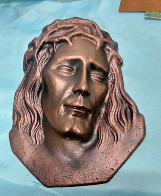 Icona Volto Gesù Resina Brunita