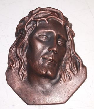 Icona Volto Gesù Resina Brunita