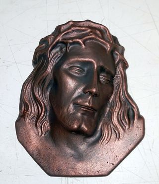 Icona Volto Gesù Resina Brunita