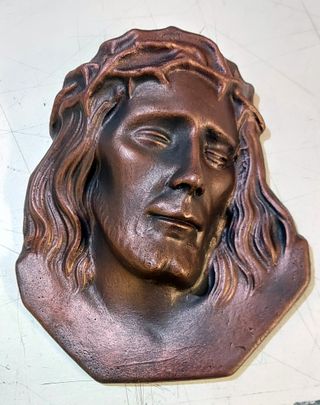 Icona Volto Gesù Resina Brunita