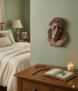 Icona Volto Gesù Resina Brunita