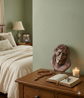 Icona Volto Gesù Resina Brunita