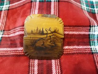 Quadretto artigianale in legno con capriolo